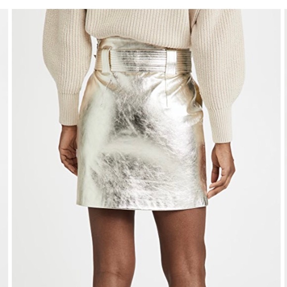 Gorgeous Ba&sh Gold Leather Pomy Doré skirt - Picture 4 of 15